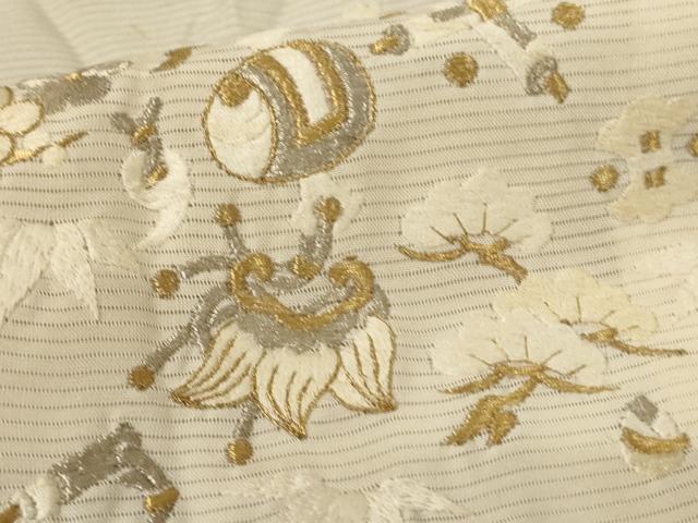 平和屋着物*夏物 訪問着 絽 総刺繍 宝尽くし 暈し染め 正絹 逸品 AABM9025jd