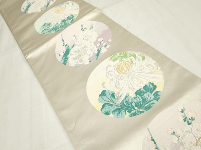 平和屋着物◎六通柄袋帯 唐織 花丸文 金銀糸 正絹 逸品 AABM9113ou