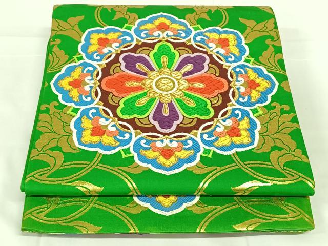 平和屋着物◎六通柄袋帯 唐織 正倉院花唐草文 金糸 正絹 逸品 AABM9138dk
