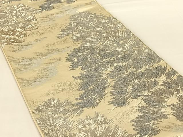 平和屋着物◎六通柄袋帯 唐織 松文 金銀糸 正絹 逸品 AABM9149dk