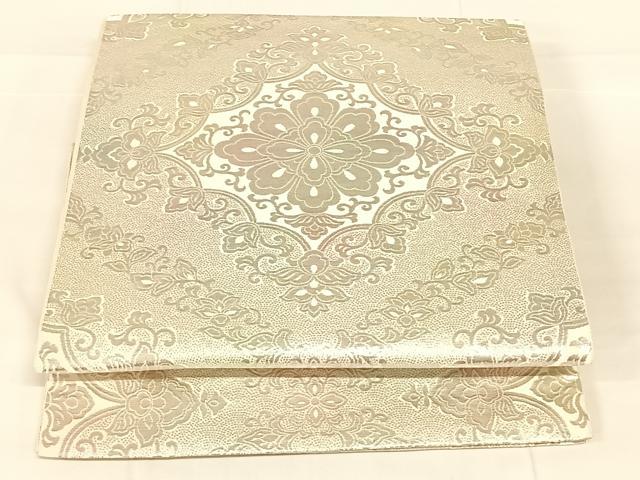 平和屋着物◎六通柄袋帯 正倉菱華紋 銀糸 やまと誂製 正絹 逸品 AABM9221dk
