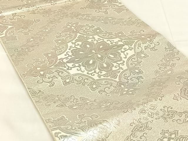 平和屋着物◎六通柄袋帯 正倉菱華紋 銀糸 やまと誂製 正絹 逸品 AABM9221dk