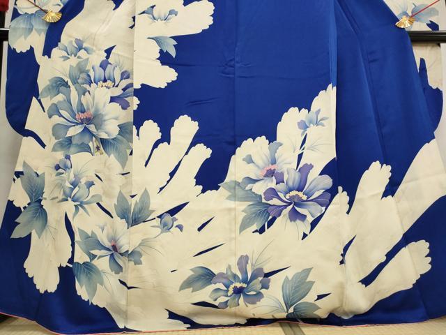 平和屋着物■豪華振袖 駒刺繍 草花文 銀彩 正絹 逸品 AABM9339st