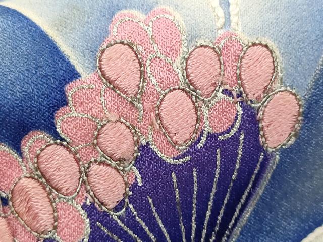平和屋着物■豪華振袖 駒刺繍 草花文 銀彩 正絹 逸品 AABM9339st