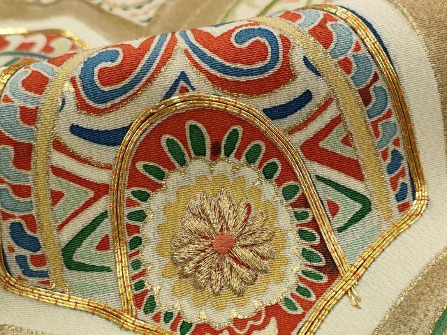 平和屋着物■豪華黒留袖 駒刺繍 花青海波 金彩 正絹 逸品 AABM9341st