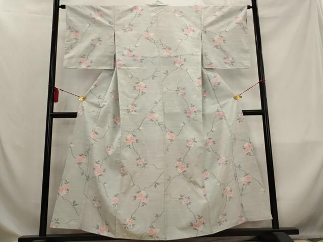 平和屋着物■上質な紬 枝花文 正絹 逸品 AABM9438st