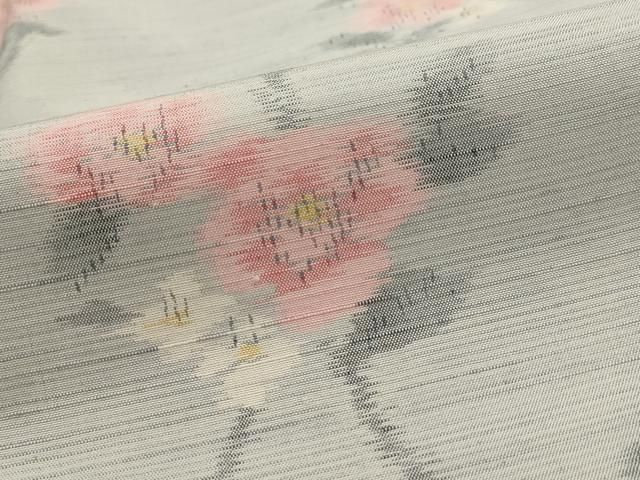 平和屋着物■上質な紬 枝花文 正絹 逸品 AABM9438st