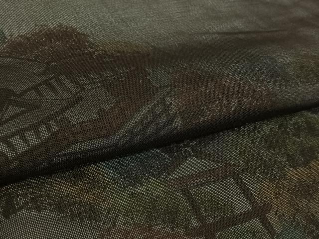 平和屋着物▽色留訪問着 無双 紗袷 紗×絽 手描き 風景文 正絹 逸品 AABM9626jh