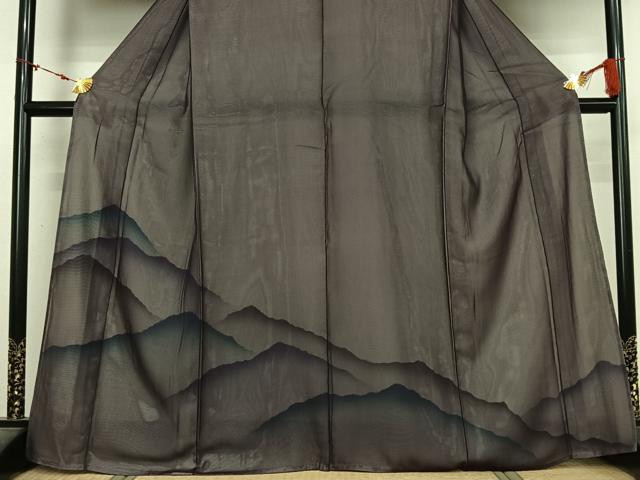 平和屋着物▽色留訪問着 無双 紗袷 紗×絽 風景文 暈し染め 正絹 逸品 AABM9627jh