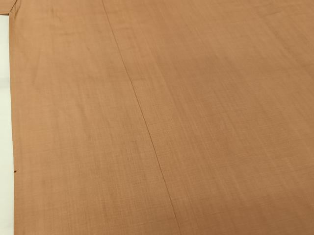 平和屋着物●男性 銀座もとじ 小紋 単衣 伽羅色 反端付き 綿 逸品 AABM9649jh