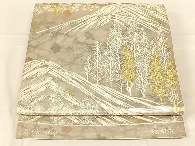 平和屋着物◎六通柄袋帯 唐織 古都の四季 錦引箔 金銀糸 正絹 逸品 AABM9765dk