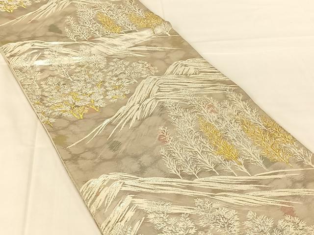 平和屋着物◎六通柄袋帯 唐織 古都の四季 錦引箔 金銀糸 正絹 逸品 AABM9765dk