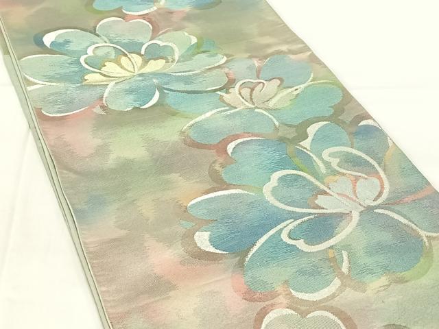 平和屋着物◎六通柄袋帯 花尽くし 金銀糸 正絹 逸品 AABM9766dk