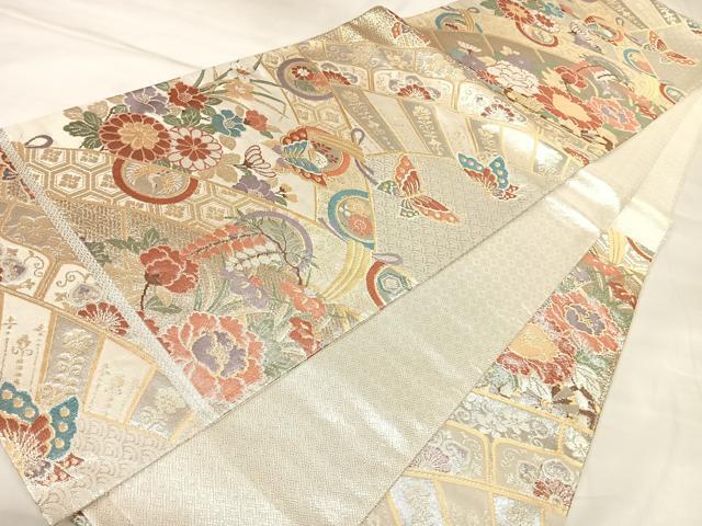 平和屋着物◎九百佐賀錦 六通柄袋帯 織匠宝文 金銀糸 正絹 逸品 AABM9820yx