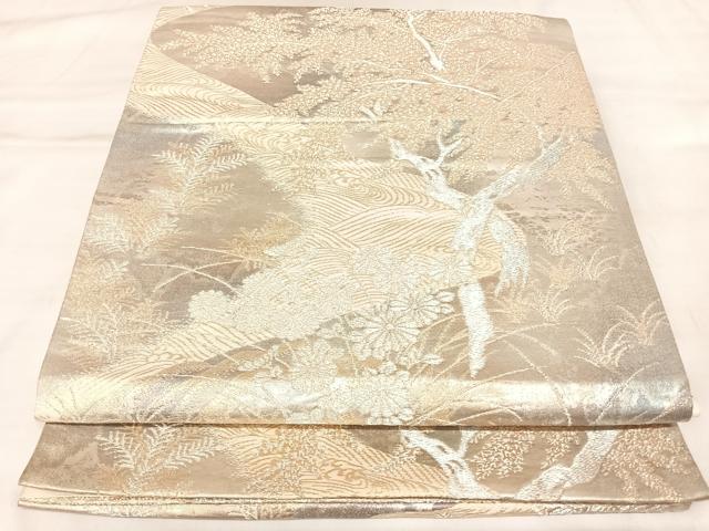 平和屋着物◎六通柄袋帯 京洛錦 二重引箔 金銀糸 正絹 逸品 AABM9824yx