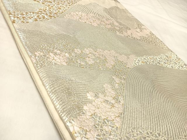 平和屋着物◎西陣 服部織物謹製 六通柄袋帯 唐織 松風 金銀糸 正絹 逸品 AABM9852yx