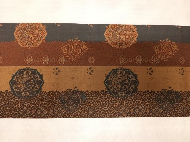 平和屋着物◎九寸名古屋帯 吉祥花鳥間道 正絹 逸品 AABM9888yx