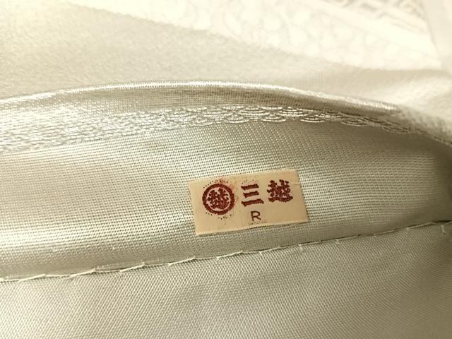 平和屋着物◎六通柄袋帯 唐織 裂取正倉院花文 銀糸 三越扱い 正絹 逸品 AABN0067yx