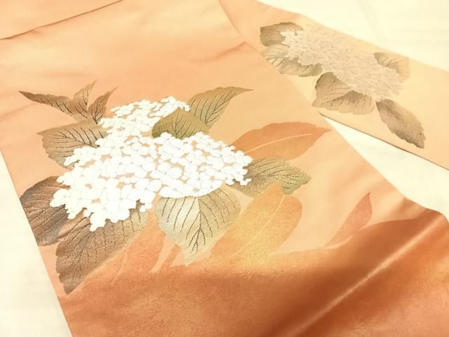 平和屋着物◎九寸名古屋帯 唐織 舞花文 金銀糸 引箔 正絹 逸品 AABN0087yx