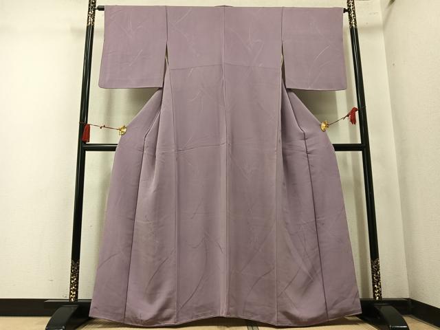 平和屋着物●上質な色無地 草花地紋 薄柿色 正絹 逸品 AABN0406ph