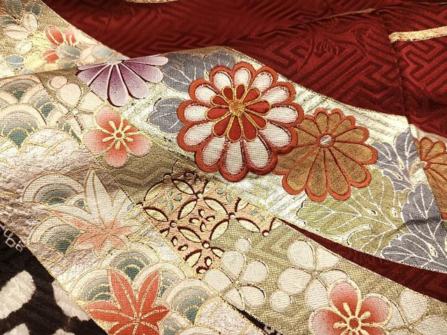 平和屋着物●豪華振袖 絞り 駒刺繍 草花文 金銀彩 京都きもの友禅扱い 正絹 逸品 AABN0410ph