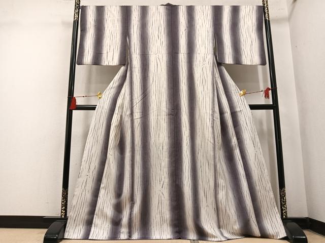 平和屋着物●上質な小紋 紬地 竜巻絞り 正絹 逸品 AABN0427ph