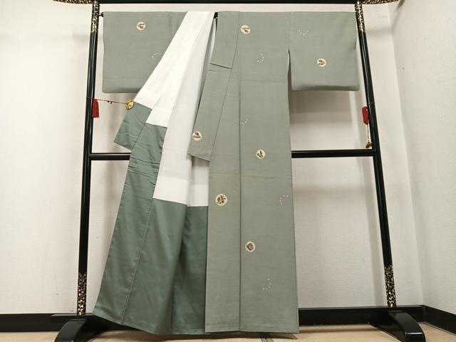 平和屋着物●上質な小紋 絞り 成り物 正絹 逸品 AABN0440ph