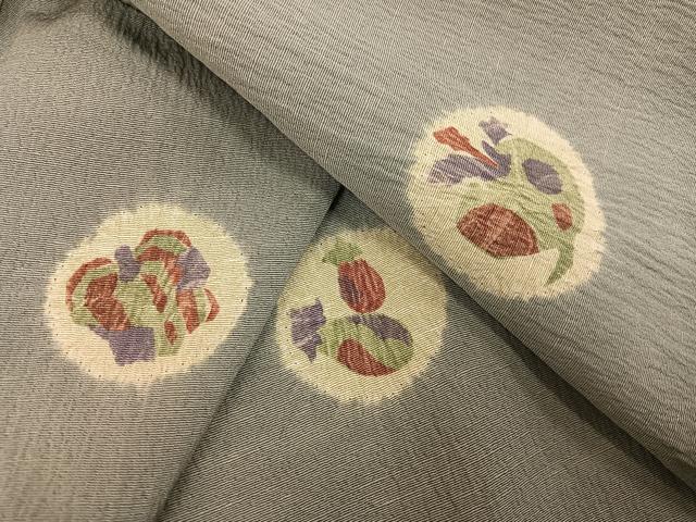 平和屋着物●上質な小紋 絞り 成り物 正絹 逸品 AABN0440ph