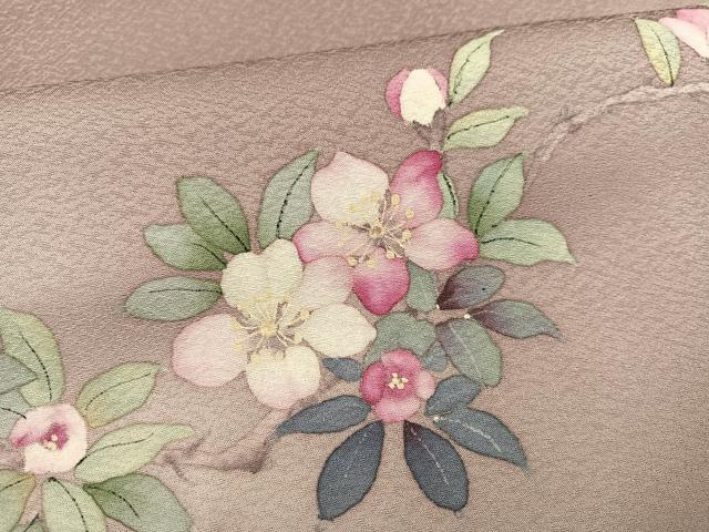 平和屋着物●二代目清次郎 手描き 訪問着 枝花文 暈し染め 正絹 逸品 AABN0449ph