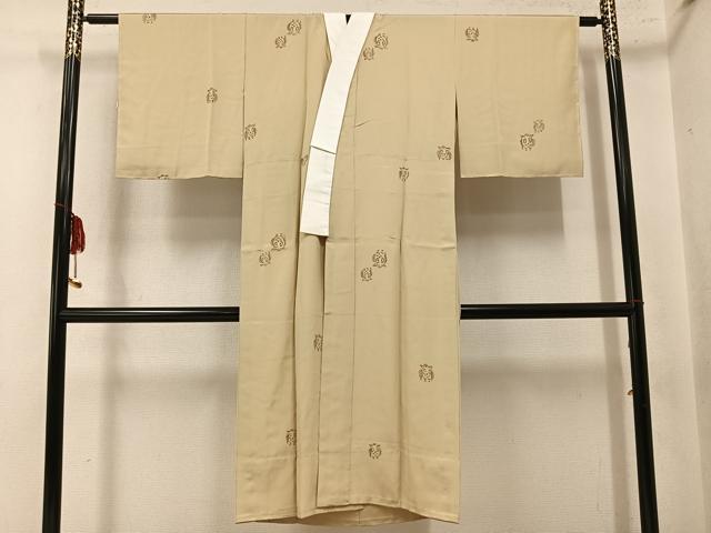 平和屋着物●長襦袢 無双仕立て ミミズク みみずく 正絹 逸品 AABN0452ph