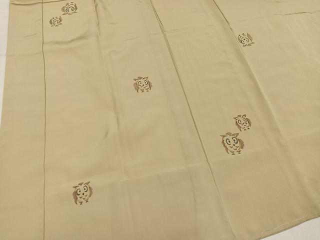 平和屋着物●長襦袢 無双仕立て ミミズク みみずく 正絹 逸品 AABN0452ph