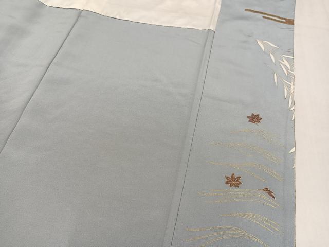 平和屋着物●訪問着 駒刺繍 草花船文 金彩 松坂屋扱い 正絹 逸品 AABN0458ph
