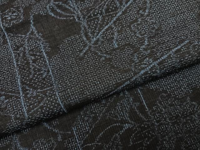 平和屋着物●本場結城紬 重要無形文化財 100亀甲 草花文 正絹 逸品 AABN0462ph