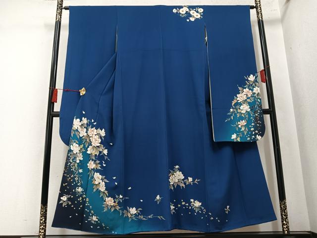 平和屋着物●豪華振袖 枝花文 暈し染め 金銀彩 鈴乃屋扱い 正絹 逸品 AABN0469ph
