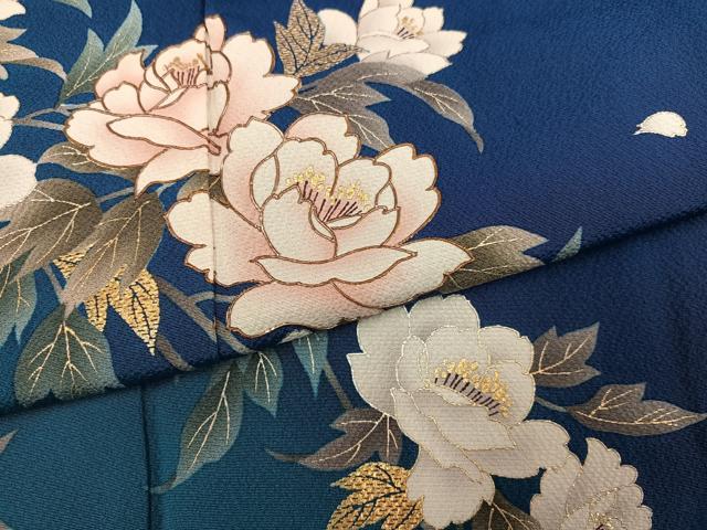 平和屋着物●豪華振袖 枝花文 暈し染め 金銀彩 鈴乃屋扱い 正絹 逸品 AABN0469ph