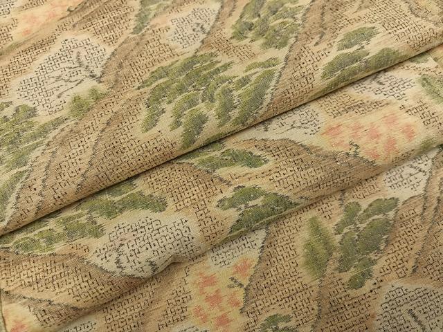 平和屋着物●本場結城紬 重要無形文化財 100亀甲 樹林文 モロ入り 正絹 逸品 AABN0485ph
