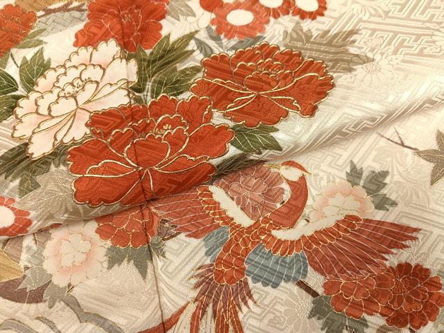 平和屋着物●豪華振袖 絞り 鳳凰花車文 金彩 正絹 逸品 AABN0499ph