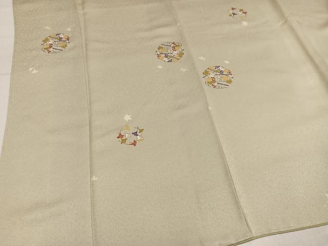 平和屋着物●上質な小紋 草花文 金彩 正絹 逸品 AABN0503ph