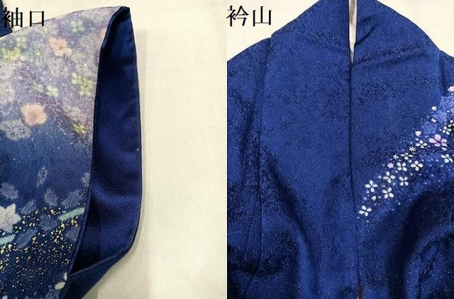 平和屋着物●豪華振袖 辻が花 暈し染め 金彩 銀通し地 正絹 逸品 AABN0509ph