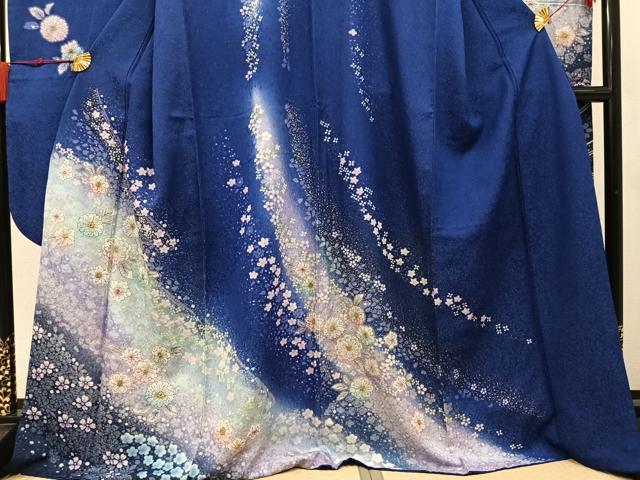 平和屋着物●豪華振袖 辻が花 暈し染め 金彩 銀通し地 正絹 逸品 AABN0509ph