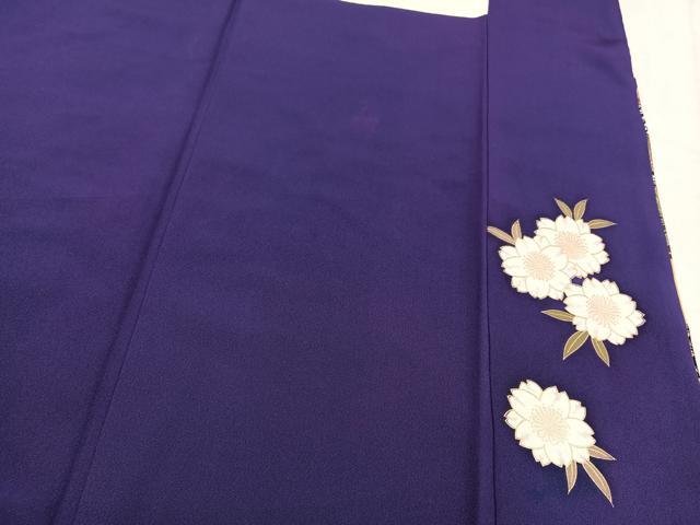 平和屋着物●豪華振袖 御所車草花文 金彩 正絹 逸品 AABN0514ph