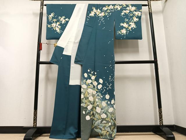 平和屋着物●訪問着 草花文 暈し染め 金彩 東急百貨店扱い 正絹 逸品 AABN0528ph