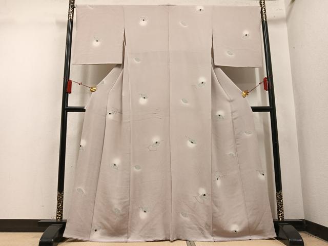 平和屋着物●上質な小紋 てんとう虫 ほたる暈し 金彩 鬼しぼ縮緬 正絹 逸品 AABN0532ph