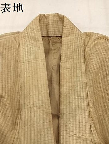 平和屋着物●男性 銀座もとじ 紬 間道 反端付き 正絹 逸品 AABN0546ph
