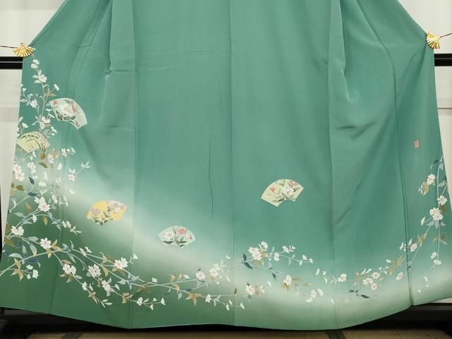 平和屋着物●訪問着 作家物 地紙草花 暈し染め 正絹 逸品 AABN0584cs