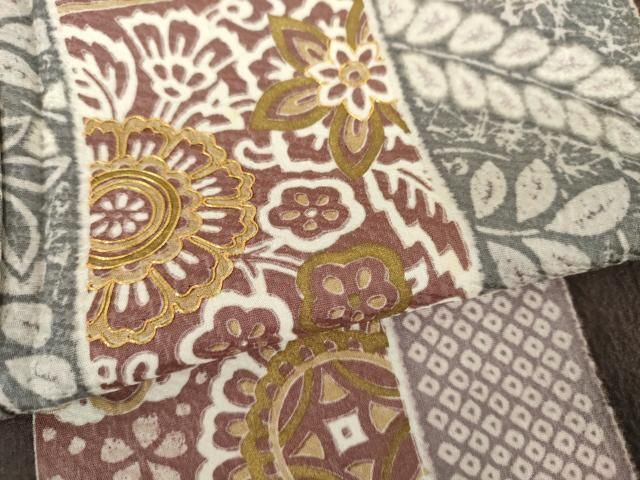 平和屋着物●訪問着 駒刺繍 色紙花文 正絹 逸品 AABN0589cs