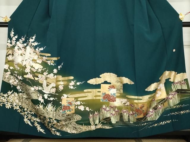 平和屋着物●豪華色留袖 作家物 飛鶴梅文 暈し染め 金彩 正絹 逸品 AABN0590cs