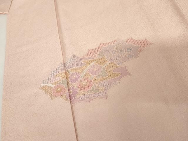 平和屋着物●中国三大刺繍 汕頭刺繍 スワトウ刺繍 総刺繍 訪問着 草花文 正絹 逸品 未使用 AABN0594cs