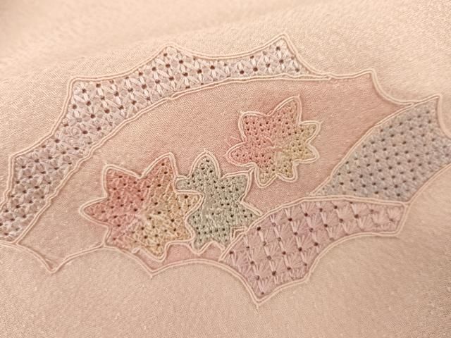 平和屋着物●中国三大刺繍 汕頭刺繍 スワトウ刺繍 総刺繍 訪問着 草花文 正絹 逸品 未使用 AABN0594cs