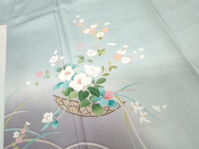 平和屋着物●訪問着 作家物 花篭文 暈し染め 正絹 逸品 AABN0600cs